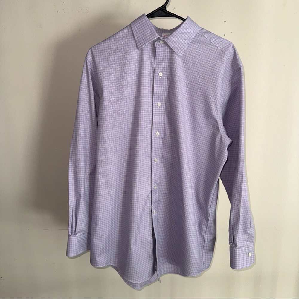 Brooks Brothers Non-iron Cotton Dress Shirt Men’s 15.5-33 in Purple